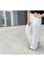 Linen stripe straight leg pants