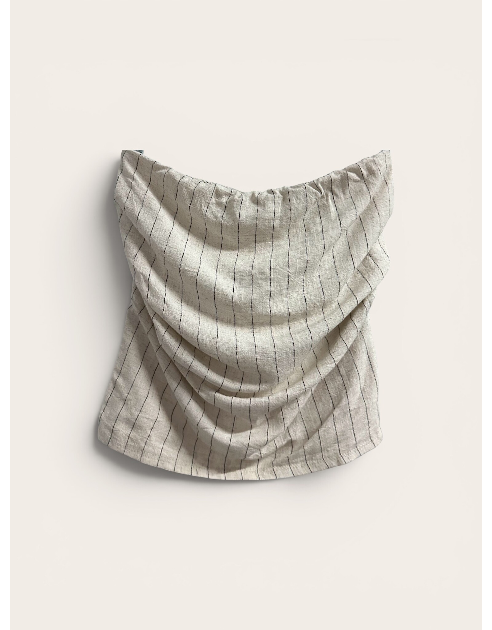 Linen stripe tube top