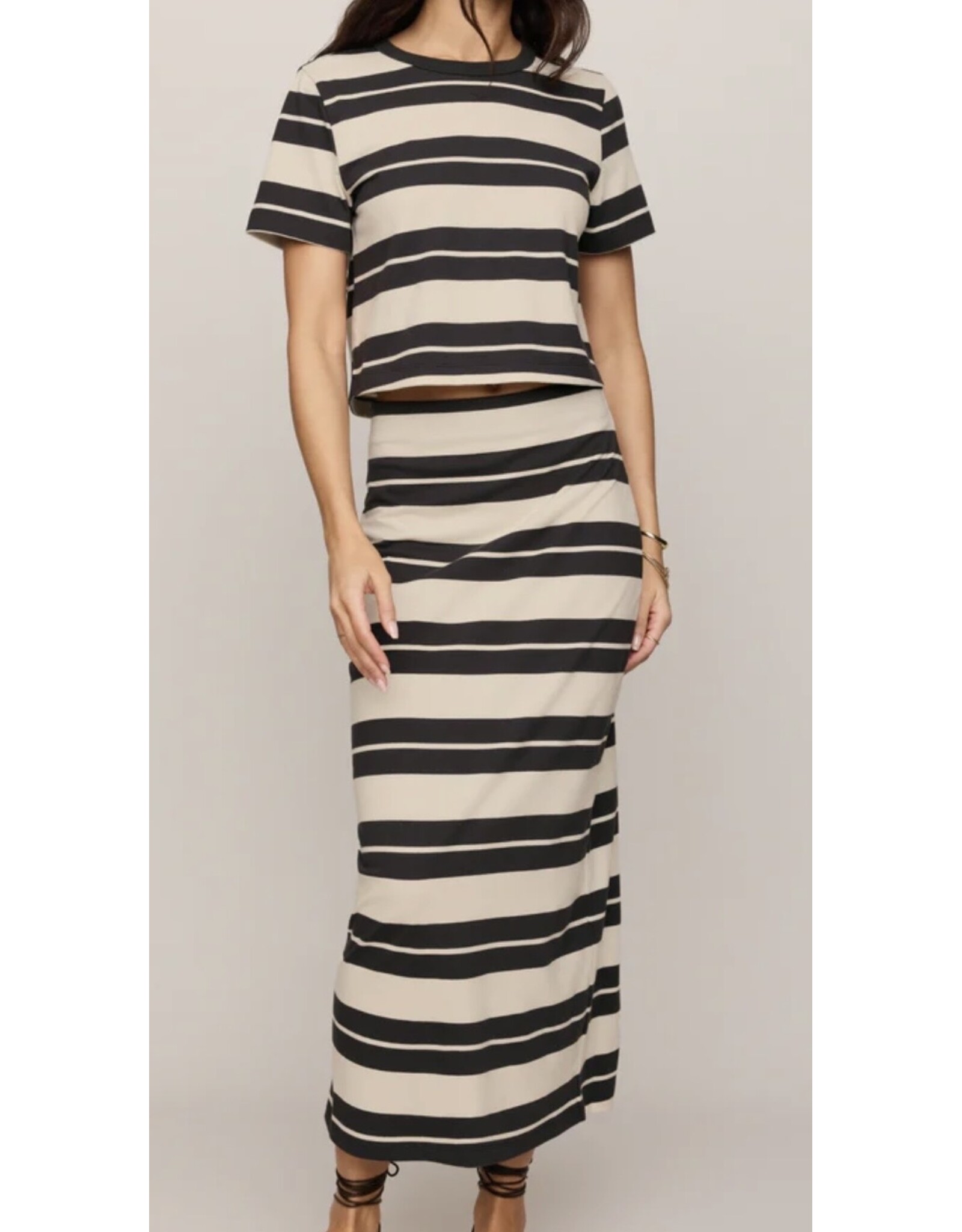 ZSupply Gail Striped Jersey Midi Skirt