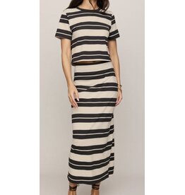 ZSupply Gail Striped Jersey Midi Skirt