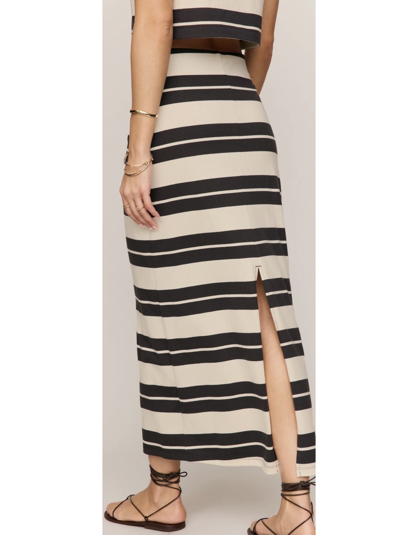 ZSupply Gail Striped Jersey Midi Skirt