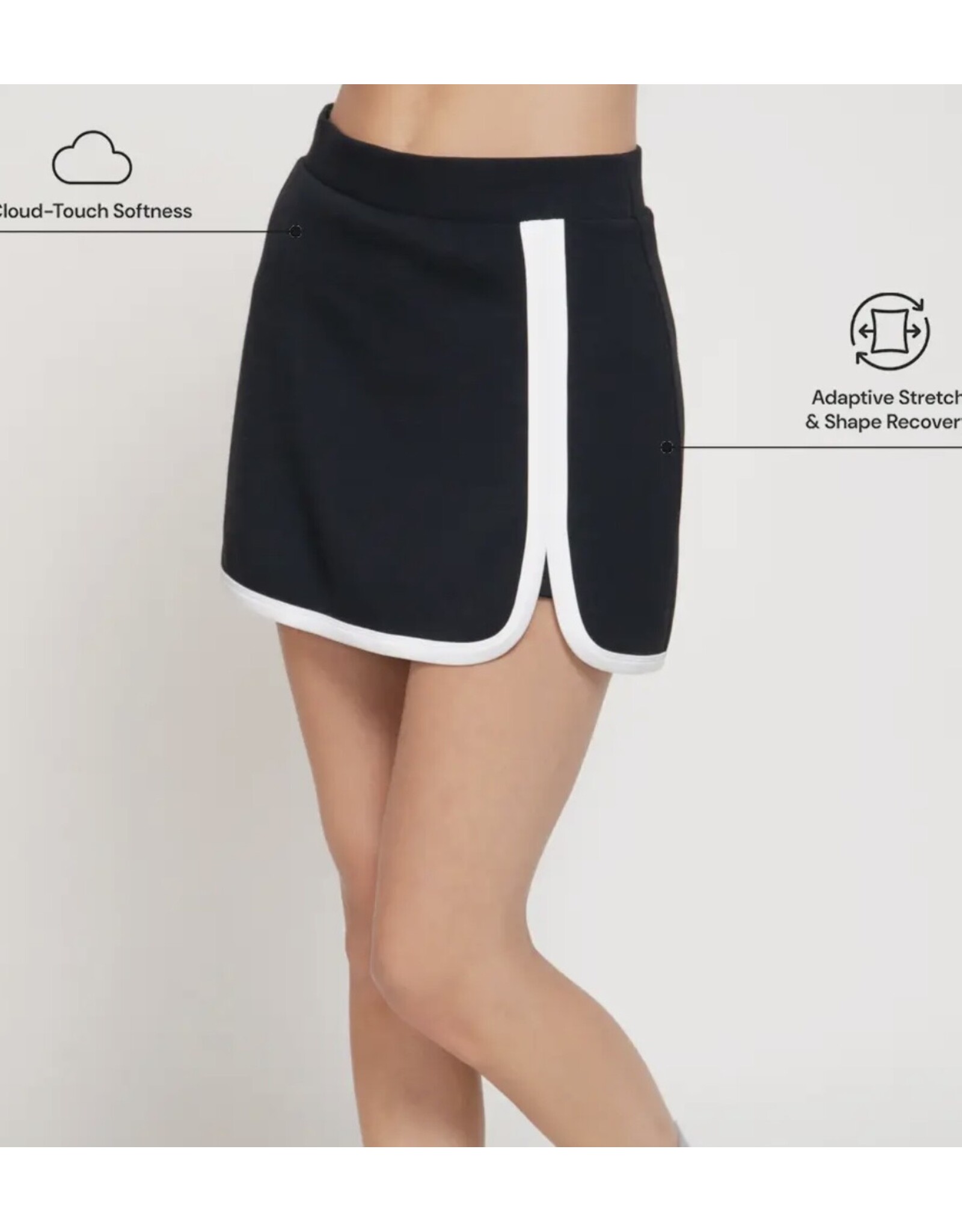 Soft Scuba Mini Skort BW