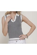Sleeveless Stripe Sweater