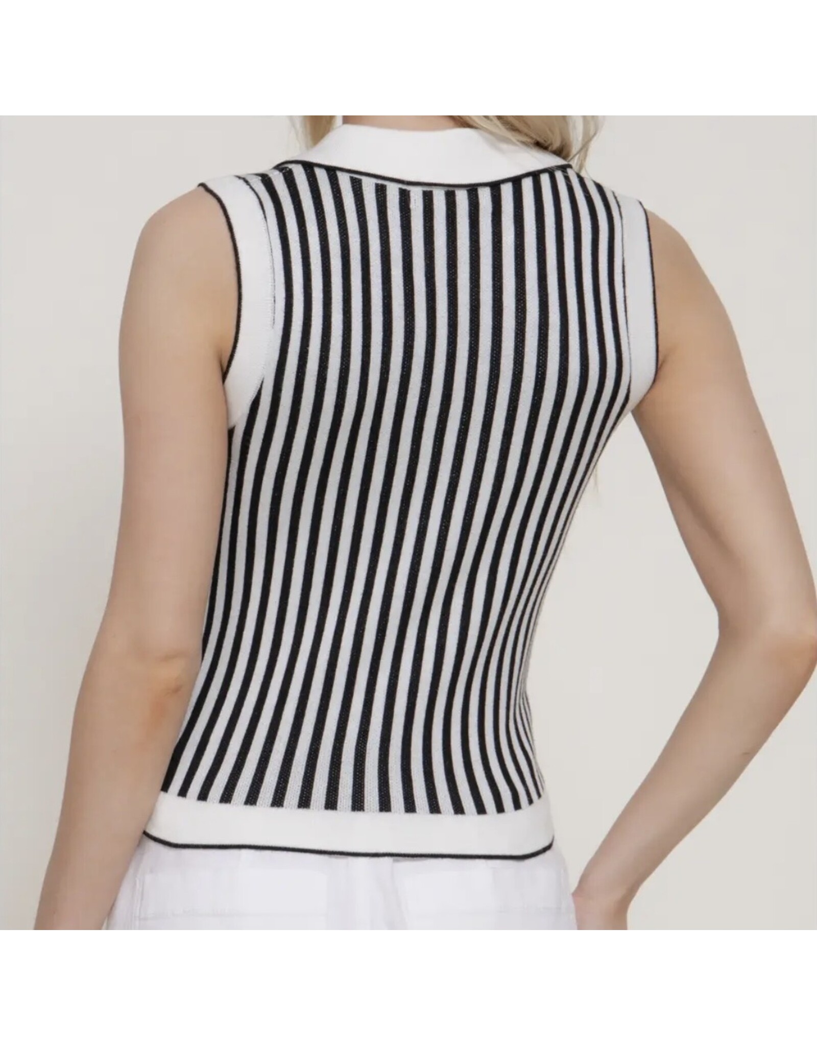 Sleeveless Stripe Sweater