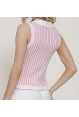 Sleeveless Stripe Sweater