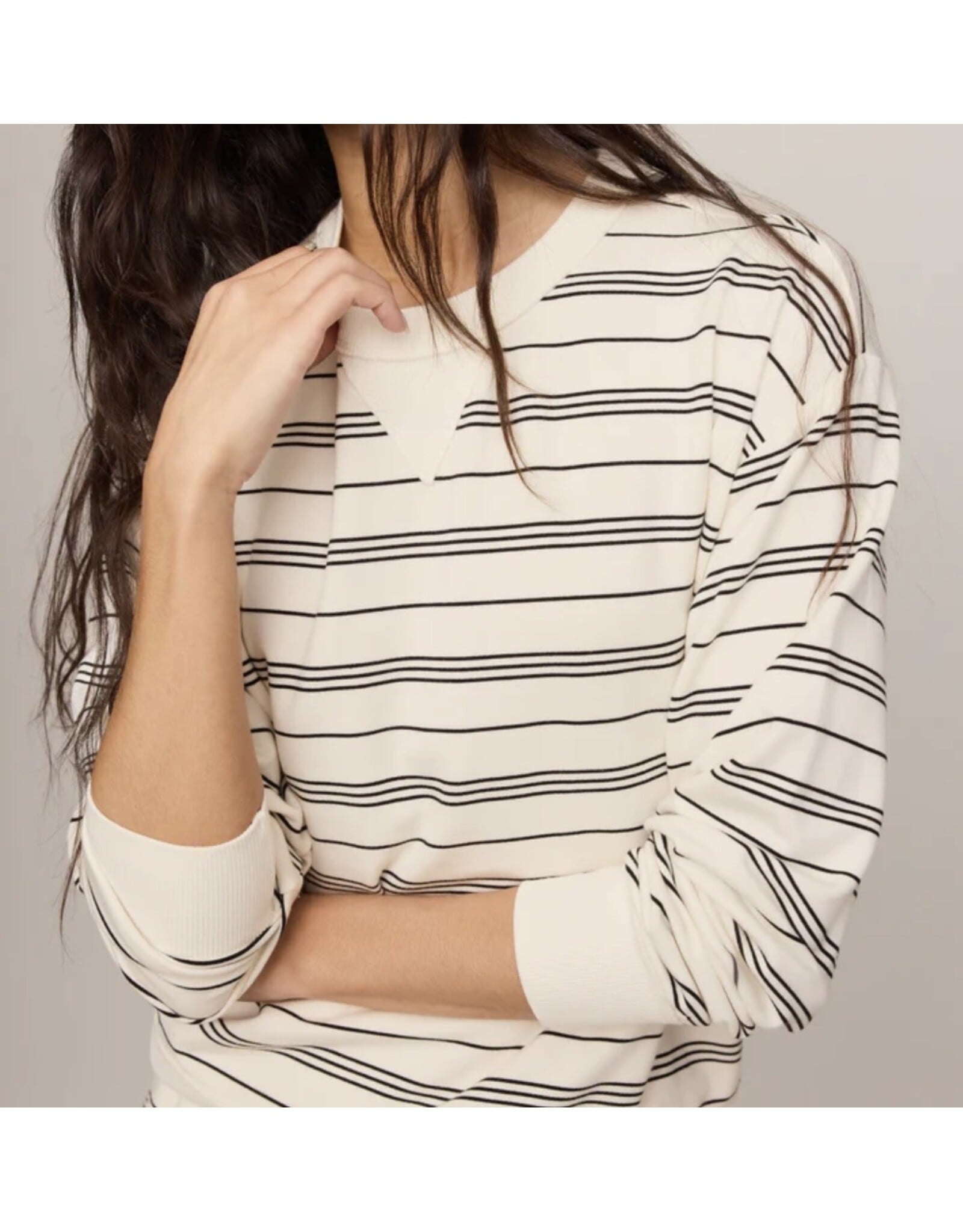 ZSupply ZSupply Stand Out Striped Fleece Sweatshirt