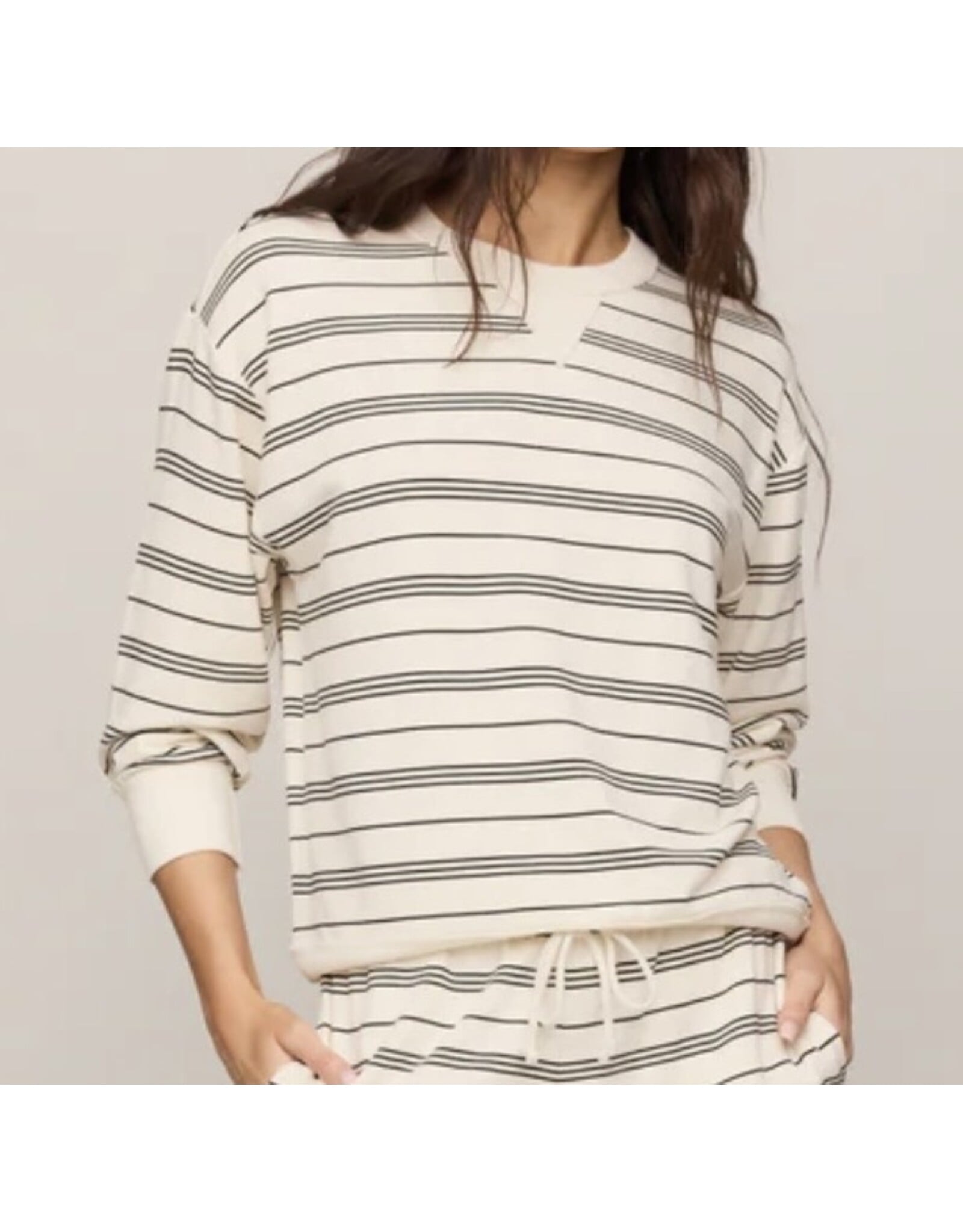 ZSupply ZSupply Stand Out Striped Fleece Sweatshirt