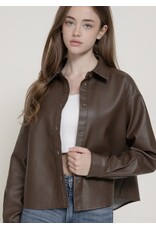 Faux Washed Leather Shirt