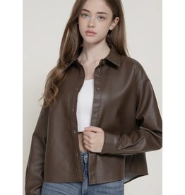 Faux Washed Leather Shirt