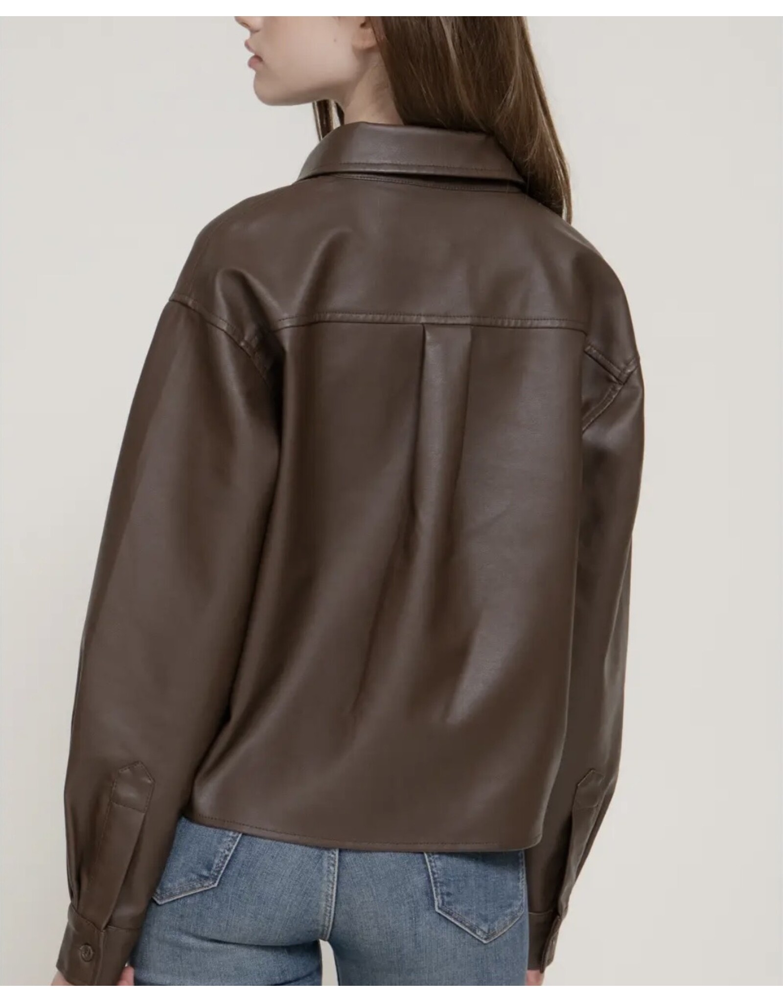 Faux Washed Leather Shirt
