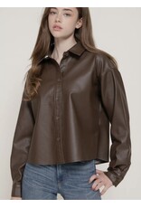 Faux Washed Leather Shirt