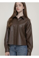 Faux Washed Leather Shirt