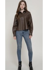 Faux Washed Leather Shirt