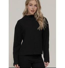 Brushed rib l/s top w/ visible seams