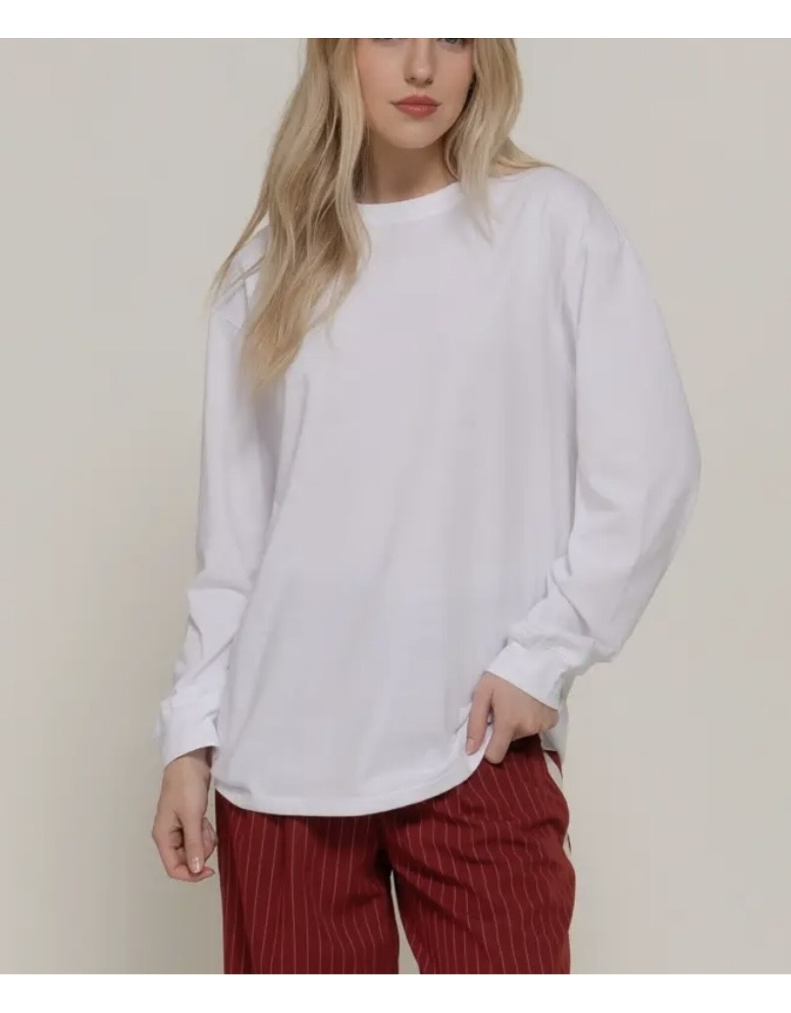 Boyfriend cut crew neck l/s tee