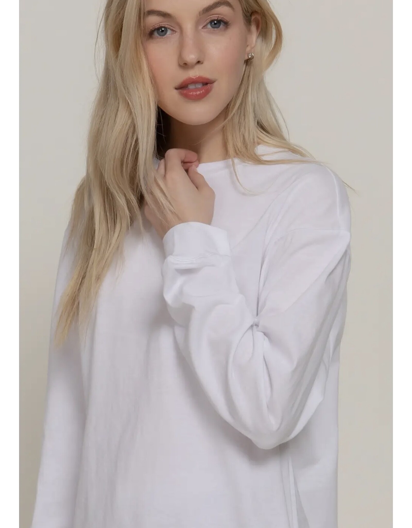 Boyfriend cut crew neck l/s tee