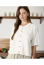 Blu pepper Raw Edge Knit s/s Cardigan