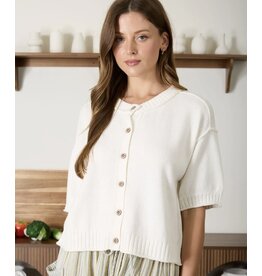 Blu pepper Raw Edge Knit s/s Cardigan
