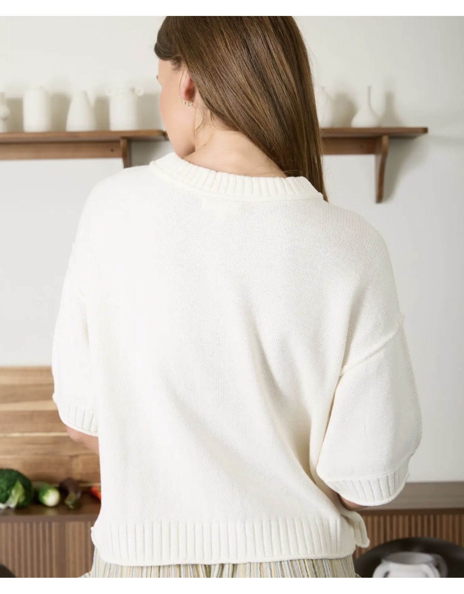 Blu pepper Raw Edge Knit s/s Cardigan