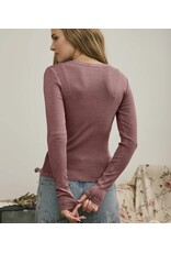 Button Front l/s Knit Top
