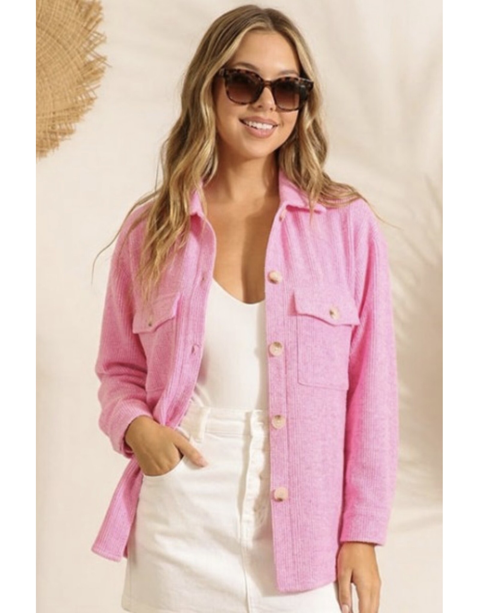 Brushed Waffle Oversized Shacket