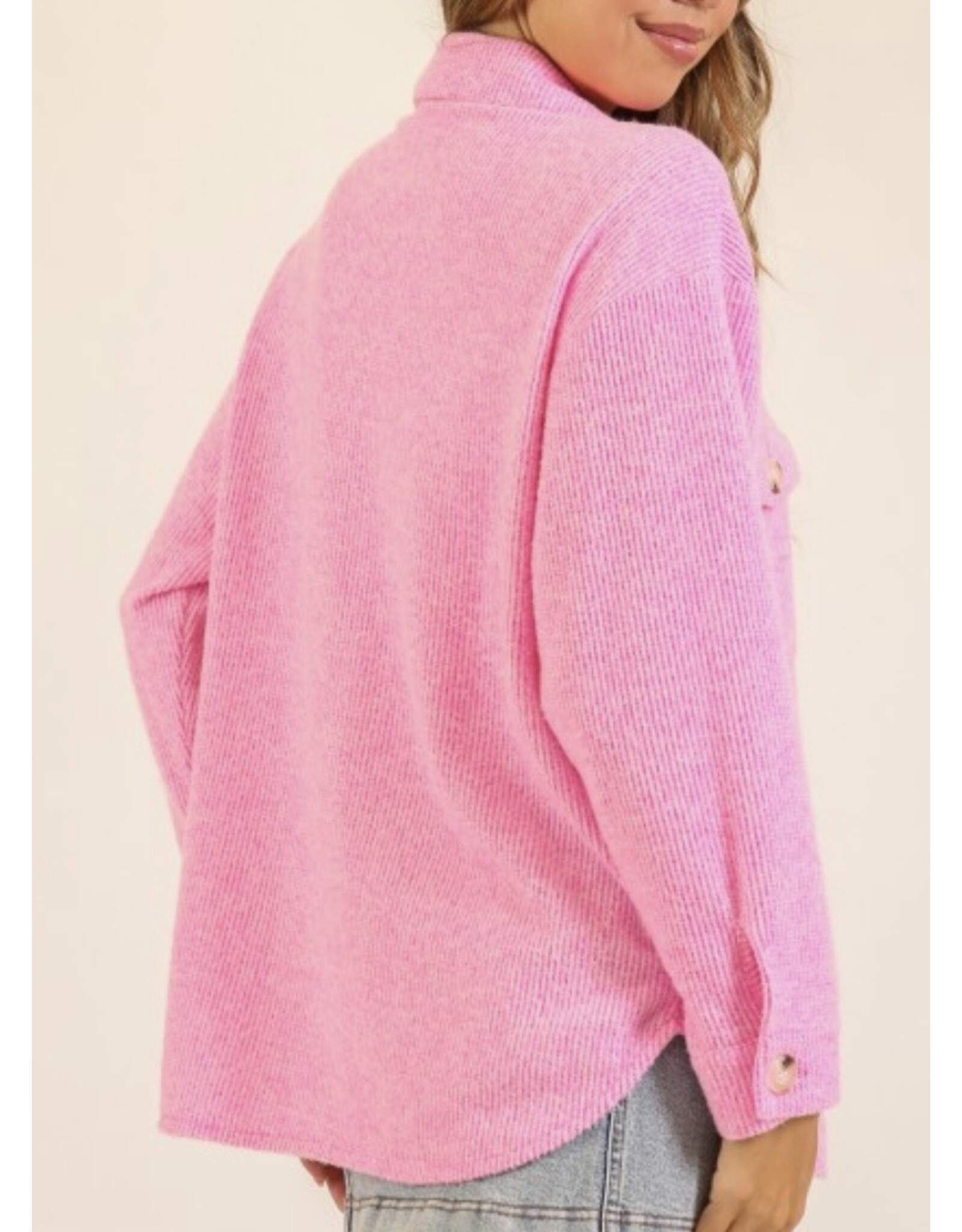 Brushed Waffle Oversized Shacket