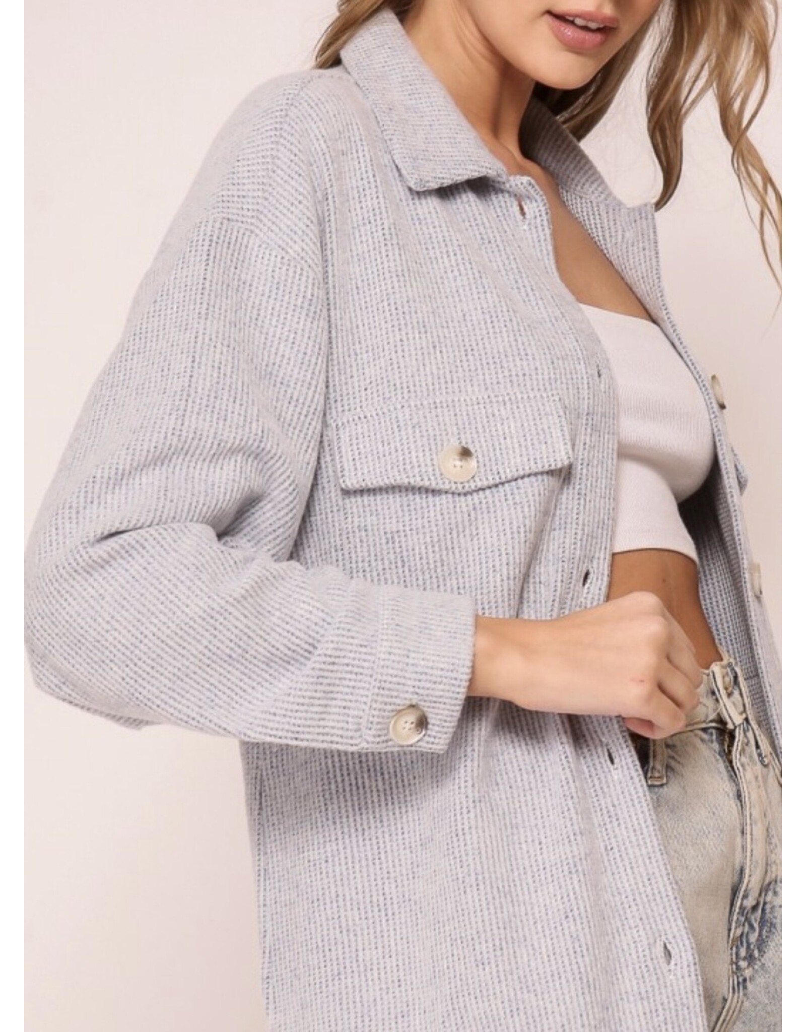 Brushed Waffle Oversized Shacket