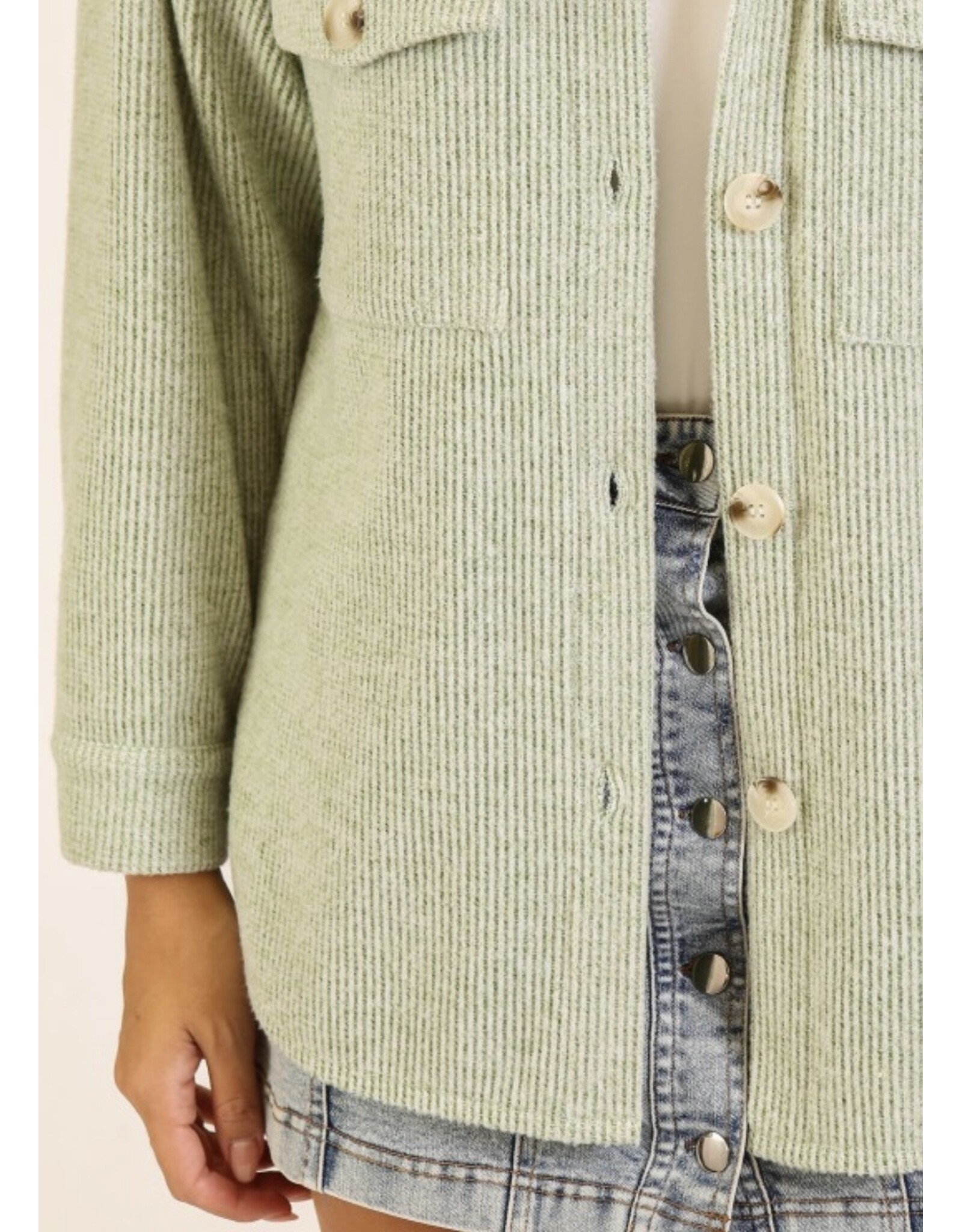 Brushed Waffle Oversized Shacket