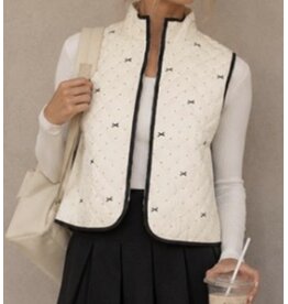 Bow Polka Dot Quilted Vest