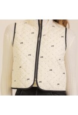 Bow Polka Dot Quilted Vest