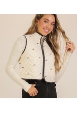 Bow Polka Dot Quilted Vest