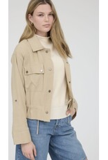 Drawstring waist jacket, collared