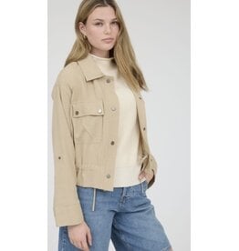 Drawstring waist jacket, collared