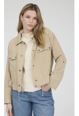 Drawstring waist jacket, collared
