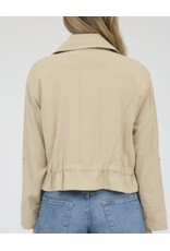 Drawstring waist jacket, collared