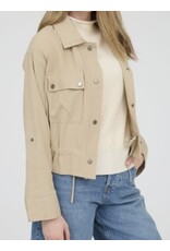 Drawstring waist jacket, collared