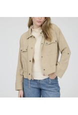 Drawstring waist jacket, collared