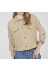 Drawstring waist jacket, collared