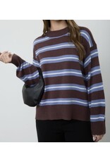 Multi stripe knit pullover sweater