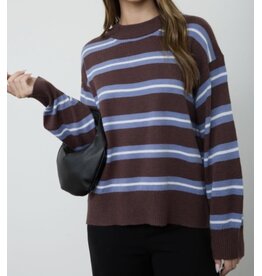 Multi stripe knit pullover sweater