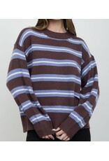 Multi stripe knit pullover sweater