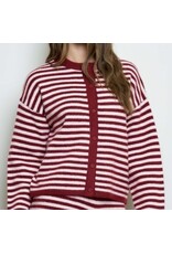 Stripe button down contrast cardigan