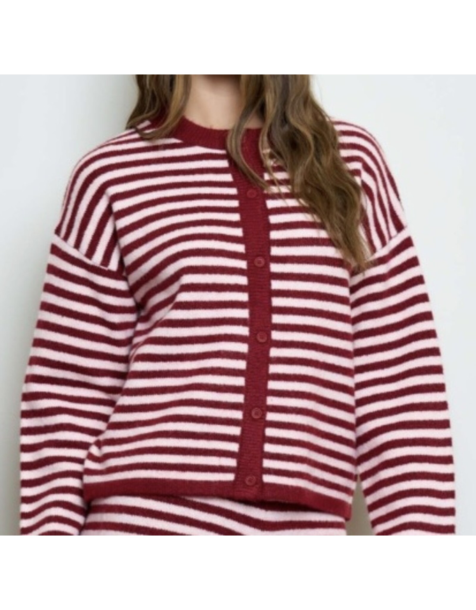 Stripe button down contrast cardigan