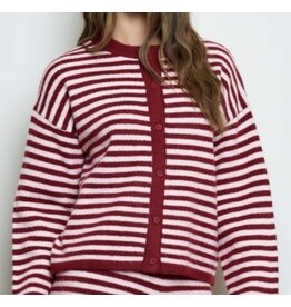 Stripe button down contrast cardigan