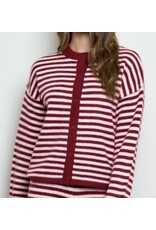 Stripe button down contrast cardigan
