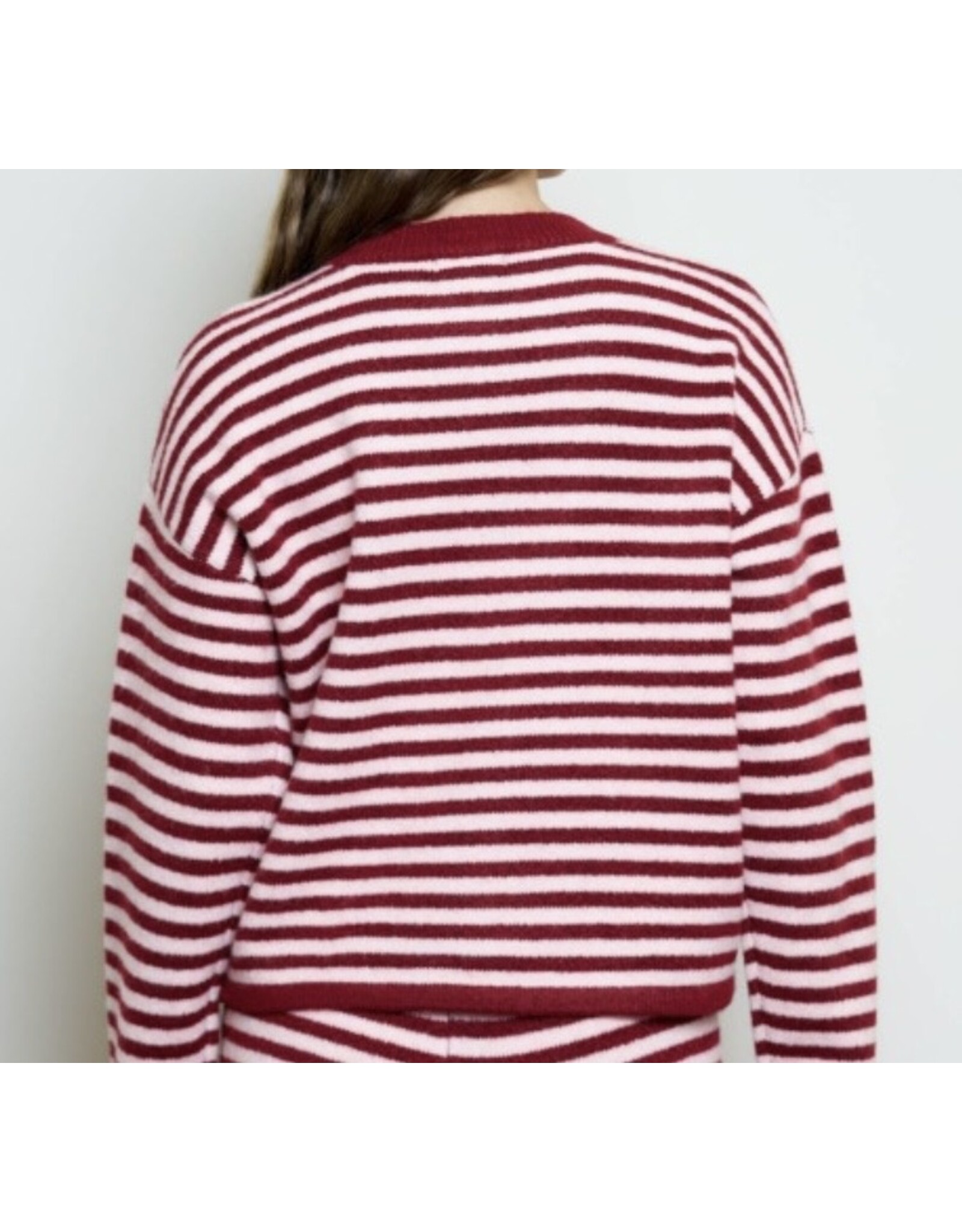 Stripe button down contrast cardigan