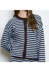 Stripe button down contrast cardigan