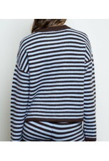 Stripe button down contrast cardigan