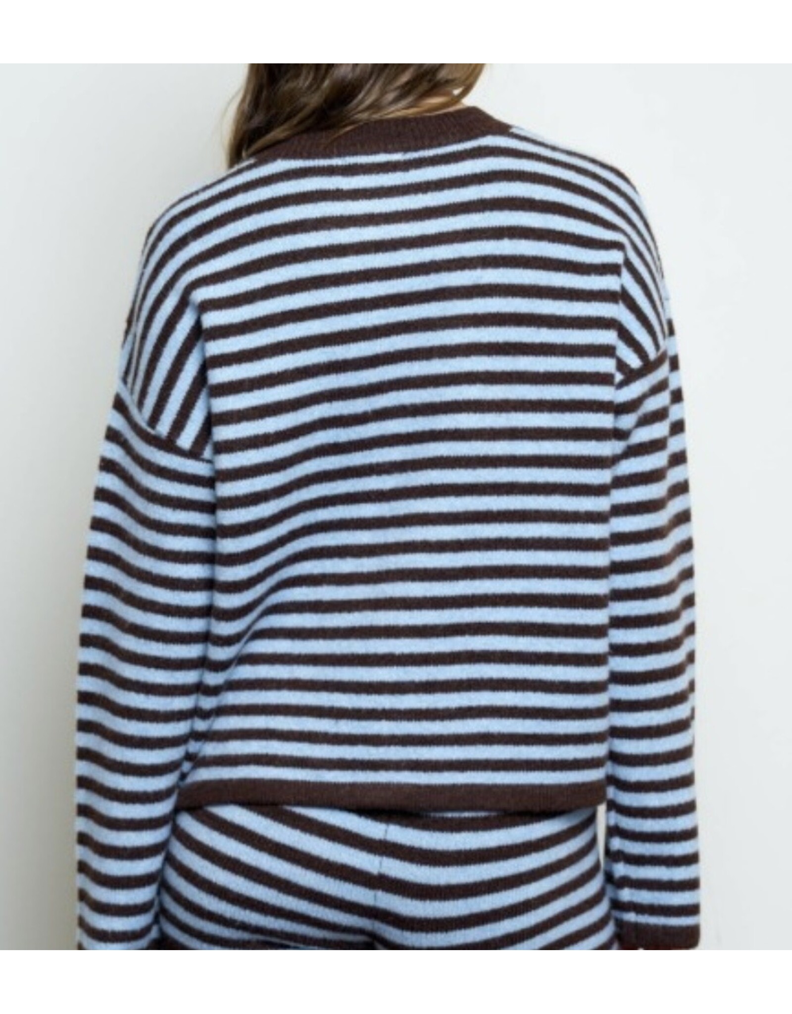 Stripe button down contrast cardigan
