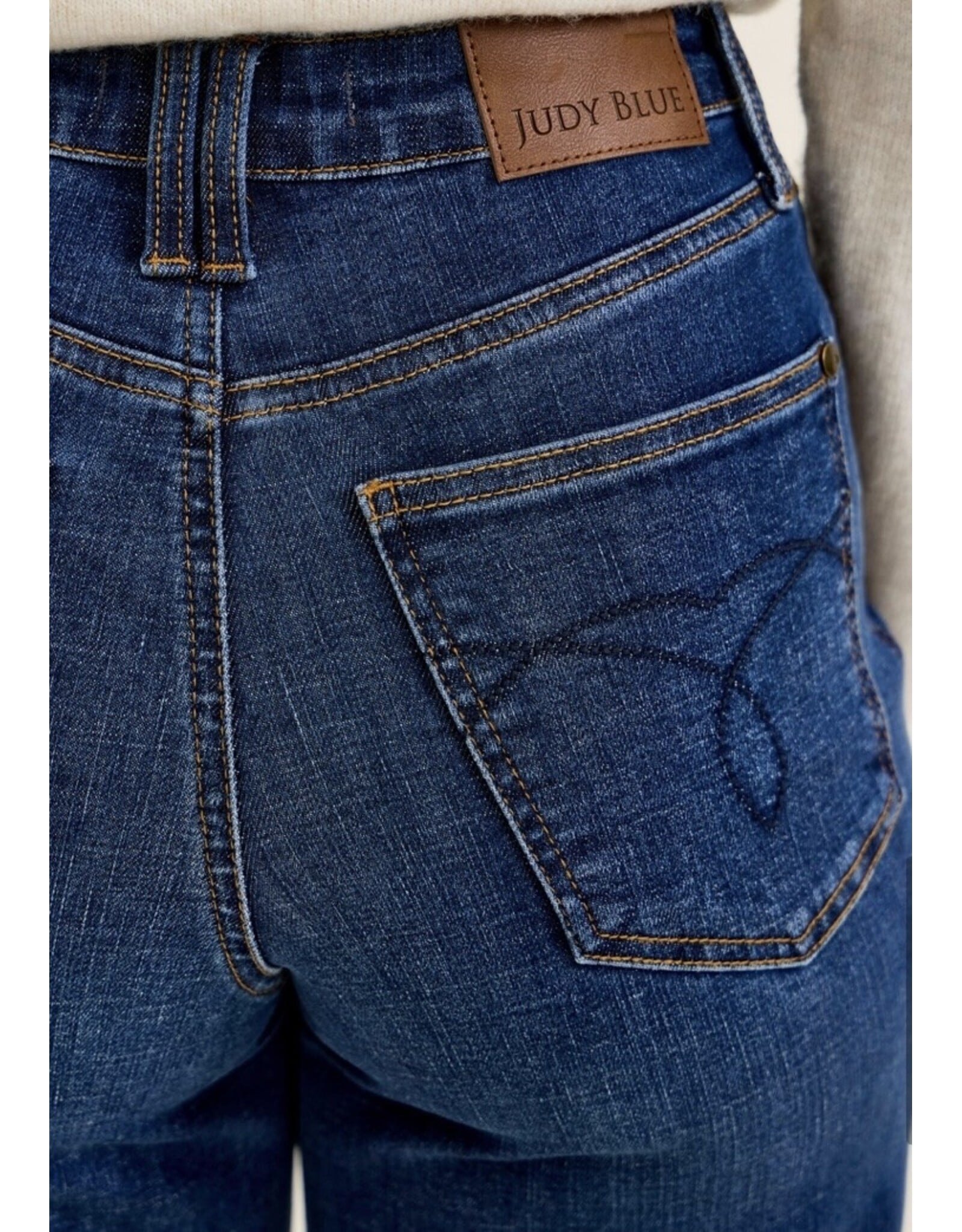 Judy Blue JB Claudia HW TC Dk Ankle Wide Jeans